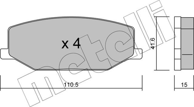 Тормозные колодки Metelli. Артикул 22-0097-0