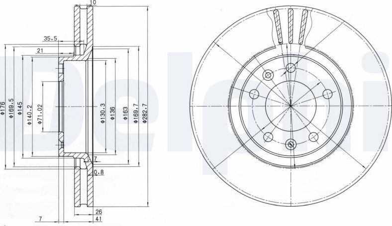 Тормозной диск Delphi. Артикул BG2688