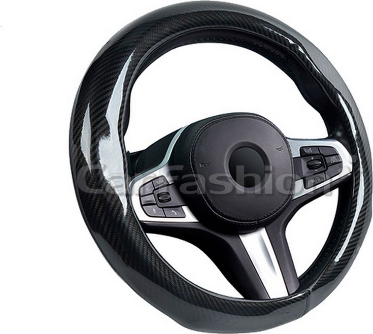 Оплётка на руль CarFashion Winner (размер M, экокожа, цвет ЧЕРНЫЙ). Артикул 31644