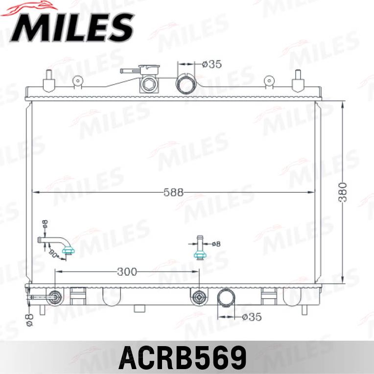 Радиатор охлаждения двигателя Miles (алюминий). Артикул ACRB569