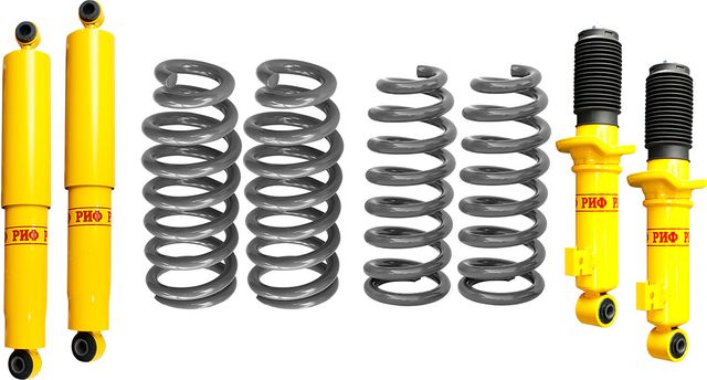 Лифт-комплект РИФ жесткий для Mitsubishi Pajero Sport II 2009-2015, лифт 40 мм, нагрузка передних пружин +50 кг, задних рессор  до +0-200 кг. Артикул RIF-PS2-C