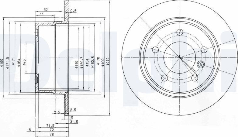 Тормозной диск Delphi. Артикул BG3040