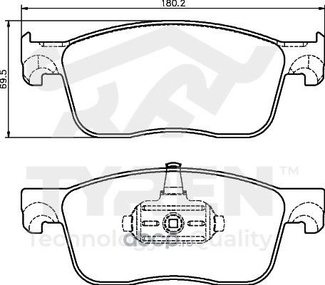 Дисковые тормозные колодки (Tyren). Артикул TYR1221831