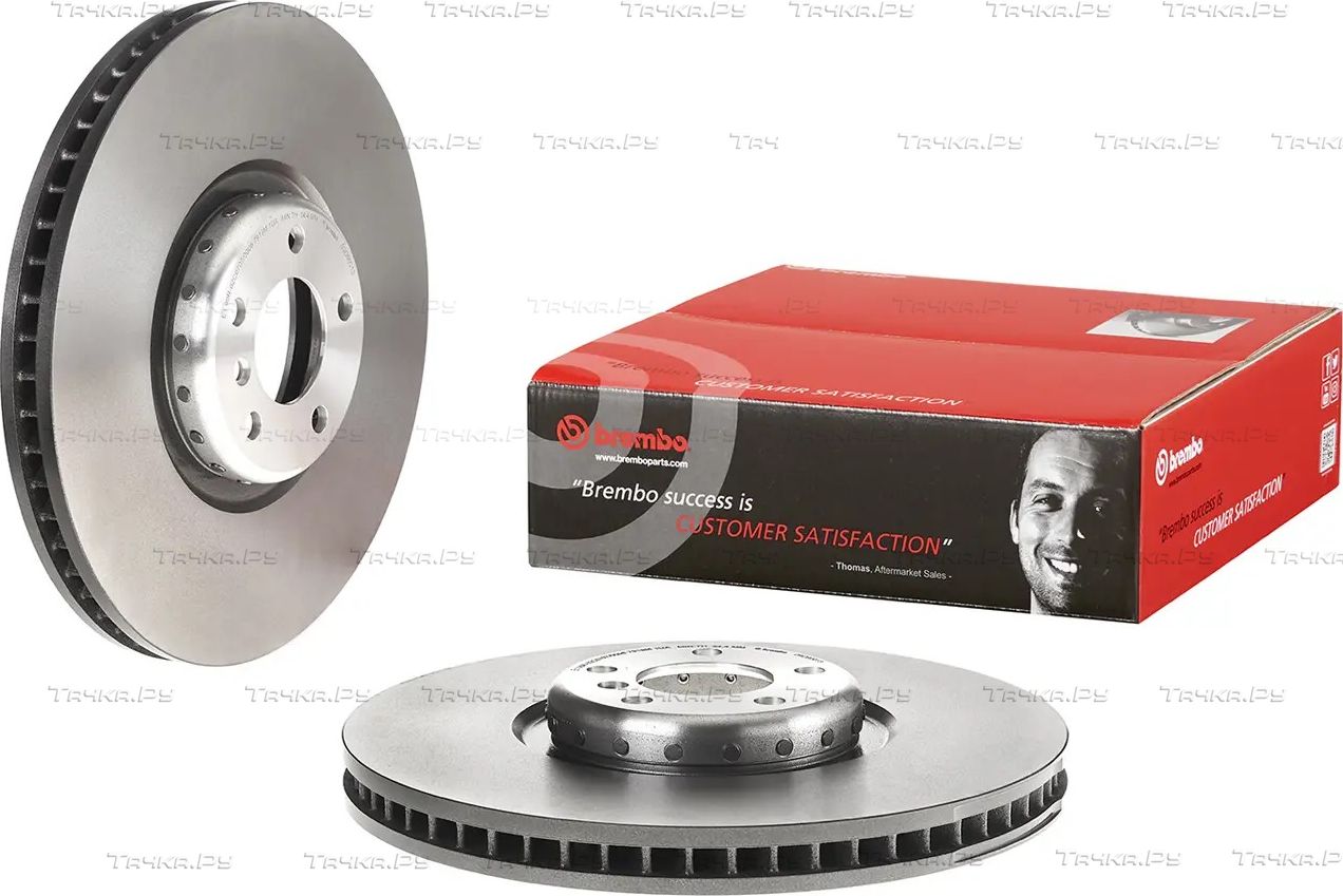 Тормозной диск Brembo PRIME LINE - Composite передний правый для BMW X5 II (E70) 2009-2013. Артикул 09.D900.13