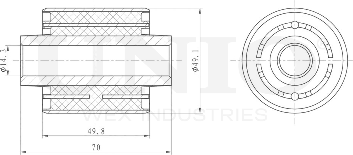 Сайлентблок рычага подвески (Unio). Артикул RMP-20566