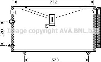 Радиатор кондиционера (конденсатор) AVA (алюминий). Артикул TO5383D