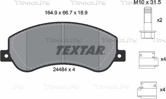 Тормозные колодки Textar Q+ передние для Volkswagen Amarok I 2010-2026. Артикул 2448404