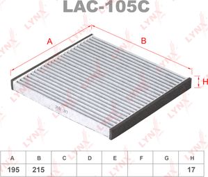 Салонный фильтр LYNXauto для BYD F3 I 2005-2012. Артикул LAC-105C