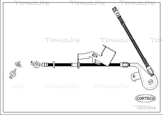 Тормозной шланг Corteco передний правый для Peugeot 407 2004-2010. Артикул 19034954
