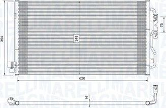 Радиатор кондиционера (конденсатор) Magneti Marelli. Артикул 350203751000