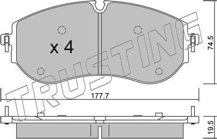 Тормозные колодки Trusting. Артикул 1262.0