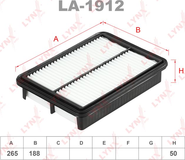 Воздушный фильтр LYNXauto. Артикул LA-1912