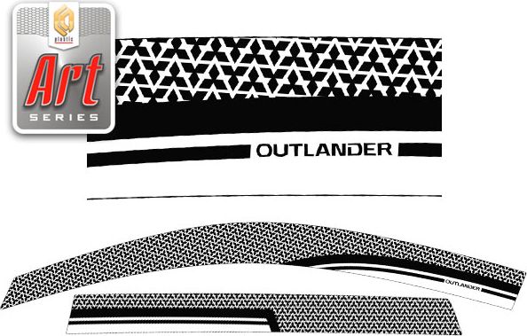 Дефлекторы СА Пластик для окон (Серия "Art" черный) Mitsubishi Outlander III 2012-2026. Артикул 2010031507834