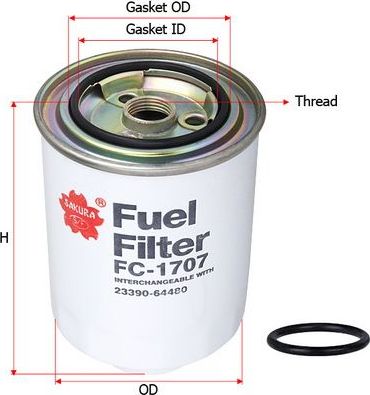 Топливный фильтр Sakura. Артикул FC-1707