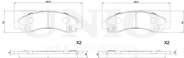 Колодки тормозные дисковые, комплект (Unio). Артикул BRP-20115