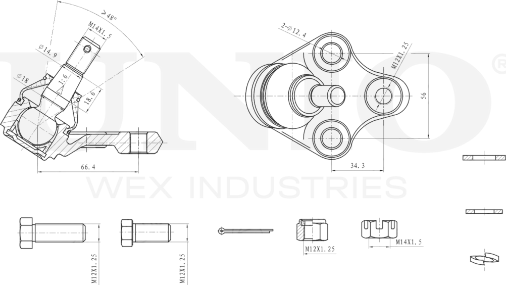Опора шаровая (Unio). Артикул SSP-20146