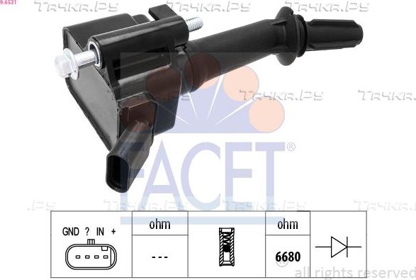 Катушка зажигания Facet OE Equivalent для Opel Insignia II 2017-2026. Артикул 9.6531