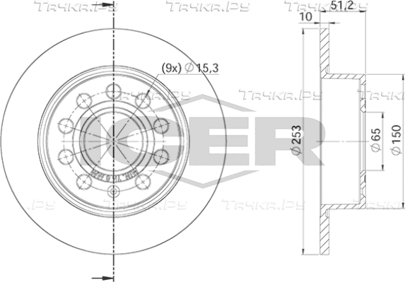 Тормозной диск Icer задний для Volkswagen Scirocco III 2008-2017. Артикул 78BD5640-2