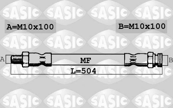 Тормозной шланг Sasic передний для Fiat Strada 1999-2026. Артикул 6606024