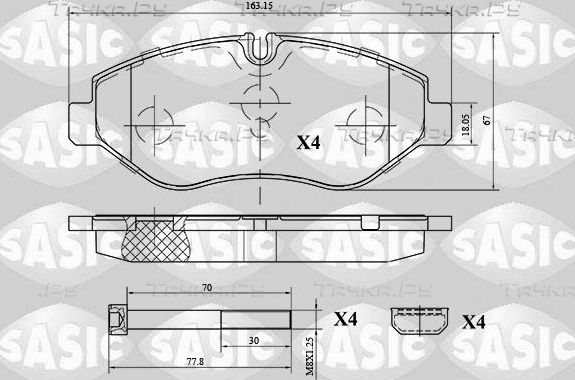 Тормозные колодки Sasic. Артикул 6216039