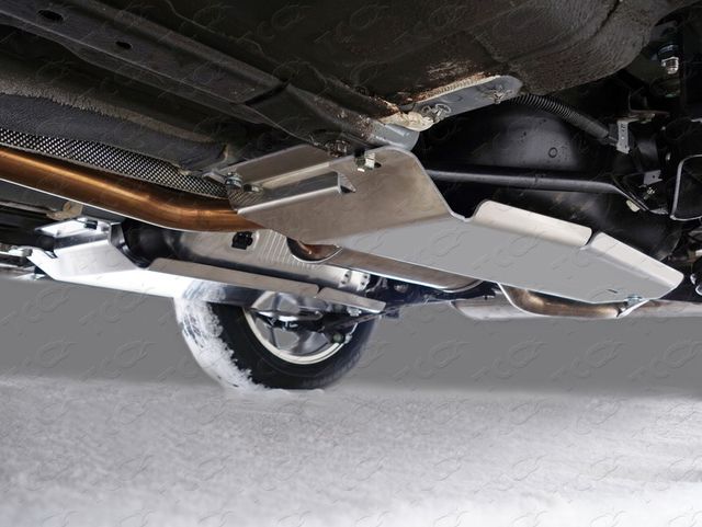 Защита алюминиевая ТСС (4 мм) для бака правая Nissan X-Trail T32 2015-2018, 2018-2022. Артикул ZKTCC00113