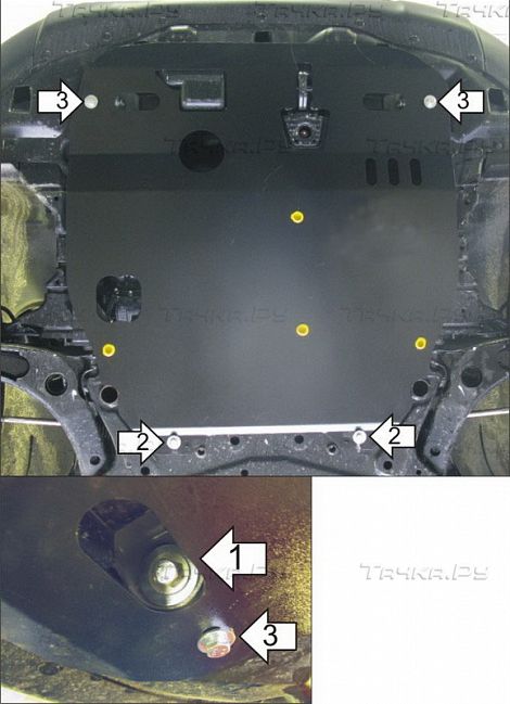 Защита Мотодор усиленная для картера, КПП Mitsubishi ASX 2010-2026. Артикул 71337