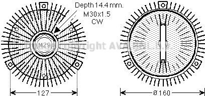 Муфта вентилятора (вискомуфта) AVA (алюминий). Артикул MSC490