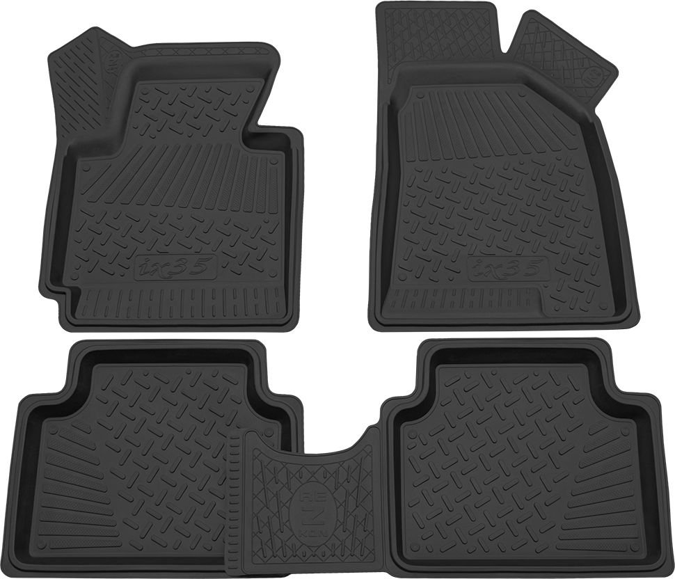 Коврики Rezkon резиновые для салона Hyundai ix35 I 2010-2015. Артикул 1020040100