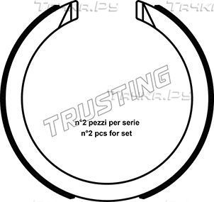 Тормозные колодки (стояночная тормозная система) Trusting задние для SsangYong Musso I 1996-2007. Артикул 040.163