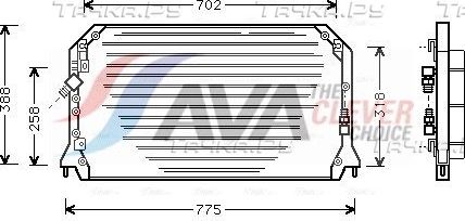 Радиатор кондиционера (конденсатор) AVA (алюминий). Артикул TO5253