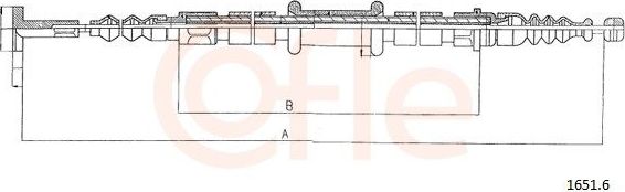 Трос ручника (тросик ручного тормоза) Cofle. Артикул 1651.6