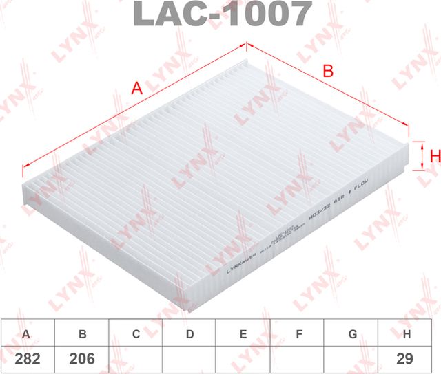 Салонный фильтр LYNXauto для Volkswagen New Beetle I (A4) 1998-2010. Артикул LAC-1007