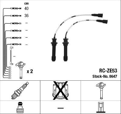 Высоковольтные провода (провода зажигания) (комплект) NGK. Артикул 8647