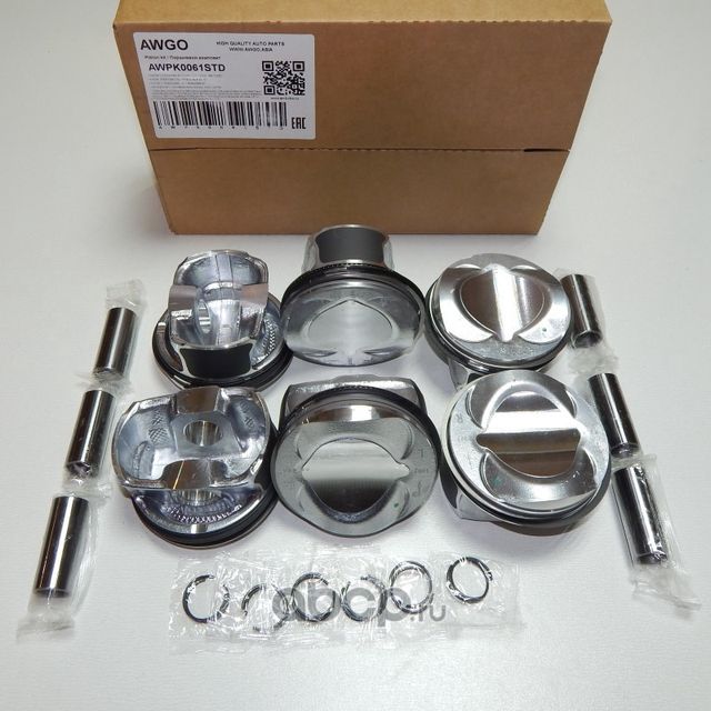 6 шт. порш., кольца, пальцы STD (комплект) AWPK0061STD (Awgo) Awgo. Артикул AWPK0061STD