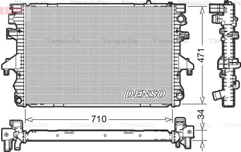 Радиатор охлаждения двигателя Denso для Volkswagen Transporter T5 2003-2009. Артикул DRM32040