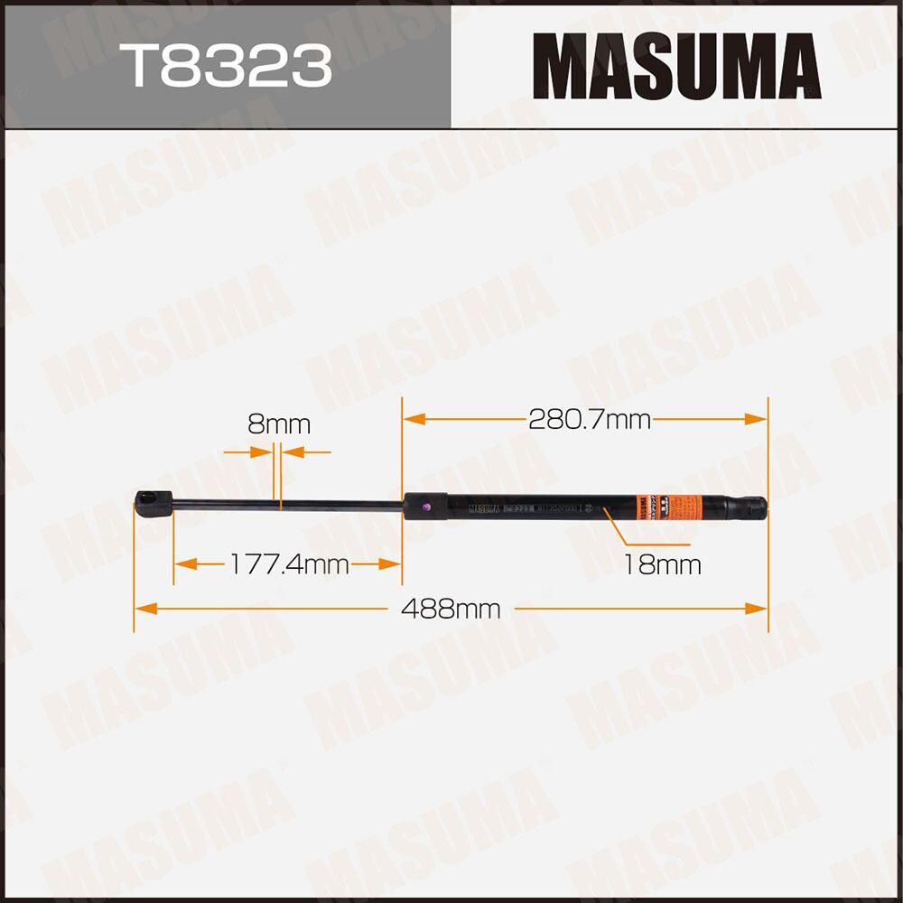 Упор газовый капота MASUMA, L=488mm (1/40). Артикул T8323