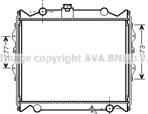 Радиатор охлаждения двигателя AVA для Toyota Land Cruiser Prado 90 1996-2002. Артикул TO2248