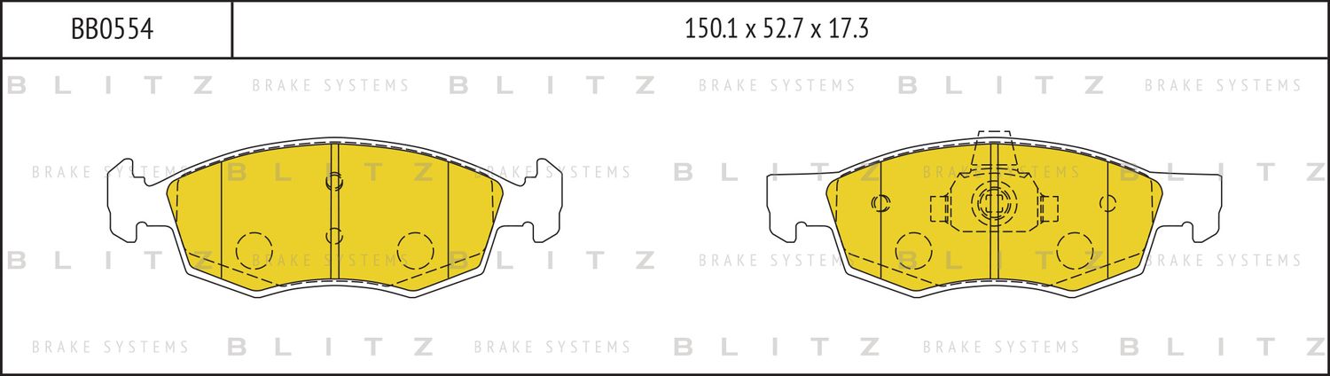 Колодки тормозные RENAULT LOGAN 07- перед. (Blitz) Blitz. Артикул BB0554