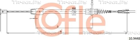 Трос ручника (тросик ручного тормоза) Cofle. Артикул 92.10.9448