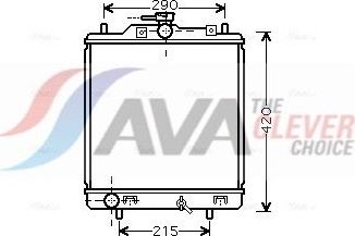 Радиатор охлаждения двигателя AVA ** CLEVER FIT ** для Suzuki Carry X 2000-2026. Артикул SZ2076