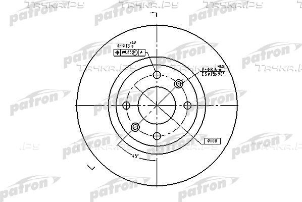 Тормозной диск Patron передний для Peugeot 2008 I 2013-2026. Артикул PBD4183