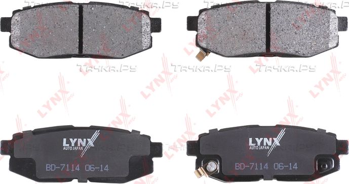Тормозные колодки LYNXauto задние для Subaru BRZ 2012-2016. Артикул BD-7114