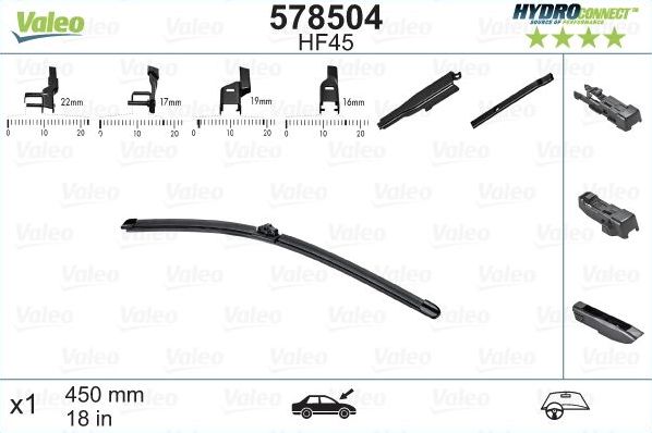 Щетка стеклоочистителя (дворник) Valeo HydroConnect. Артикул 578504