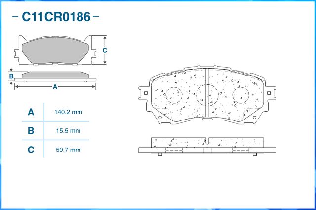 Колодки тормозные передние (Low Metallic) (Cworks). Артикул C11CR0186