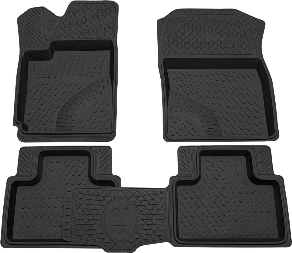 Коврики Rezkon резиновые для салона Lifan Solano I 2008-2016. Артикул 1022010100