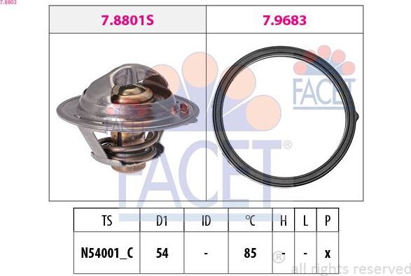 Термостат Facet Made in Italy - OE Equivalent для Kia Soul I 2009-2014. Артикул 7.8803