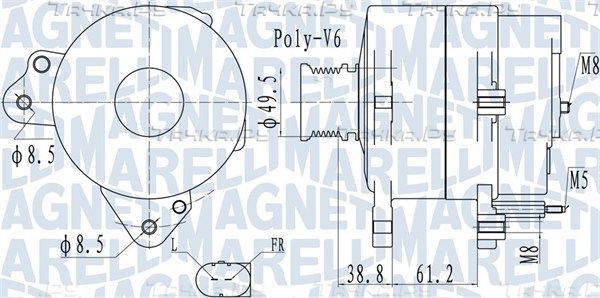 Генератор Magneti Marelli для Audi A3 II (8P) 2007-2012. Артикул 063732137010