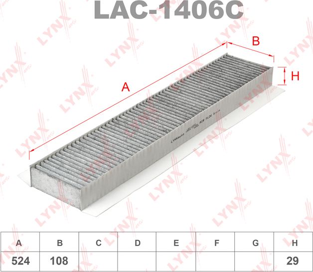 Салонный фильтр LYNXauto. Артикул LAC-1406C