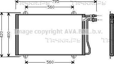 Радиатор кондиционера (конденсатор) AVA для Mercedes-Benz Sprinter Classic (909) 2013-2026. Артикул MS5219