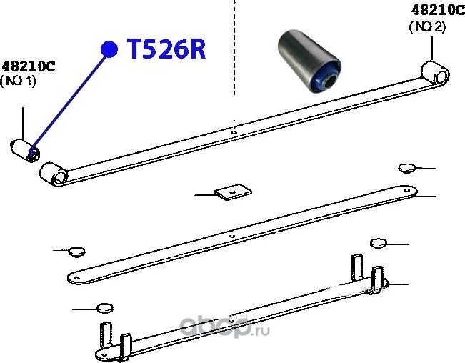 90389-A0004 сайлентблоки полиуретановые (Фортуна). Артикул T526R